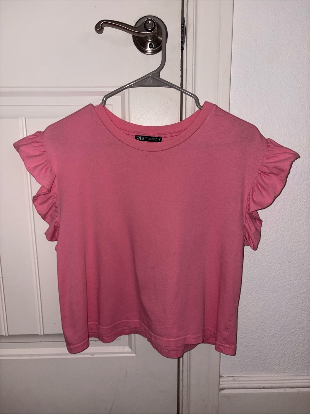 Zara Pink Ruffle Sleeve Tee